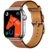 Apple Watch Hermes Series 11 42mm, классический кожаный ремешок коричневого цвета