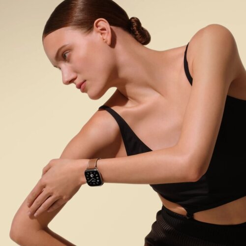 Apple Watch Hermes Series 11 42mm, классический кожаный ремешок коричневого цвета