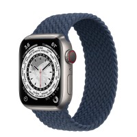 Apple Watch Series 7 41 мм, Titanium, плетеный монобраслет «Синий омут»