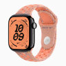 Apple Watch Series 11 42mm, Jet Black Aluminum Case with Nike Sport Band - Alpenglow Pink