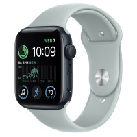 Apple Watch SE (2022) 44mm, Midnight Aluminum Case with Sport Band - Succulent