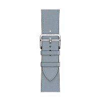 Ремешок Hermes для Apple Watch 46mm Single Tour - Светло-голубой (Bleu Lin)