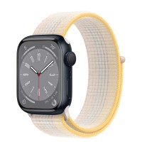 Apple Watch Series 8 41mm, Midnight Aluminum Case with Sport Loop - Starlight