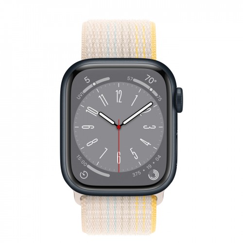 Apple Watch Series 8 41mm, Midnight Aluminum Case with Sport Loop - Starlight