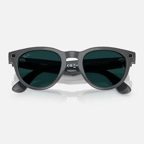 Ray-Ban Meta Gen 2 HeadLiner Transitions (линзы прозрачные с затемнением в зеленый, глянцевая серая оправа)