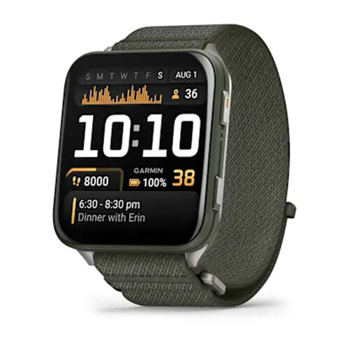 Умные часы Garmin Venu X1 Moss, Titanium Caseback, Moss Comfort/Fit Nylon Band