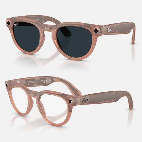Ray-Ban Meta Gen 2 HeadLiner (матовая персиковая оправа, линзы с серым затемнением)