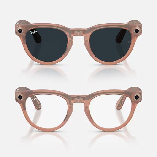 Ray-Ban Meta Gen 2 HeadLiner (матовая персиковая оправа, линзы с серым затемнением)