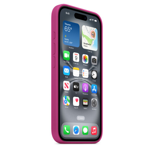 Силиконовый чехол для iPhone 16 с MagSafe -Fuchsia (Розовый)