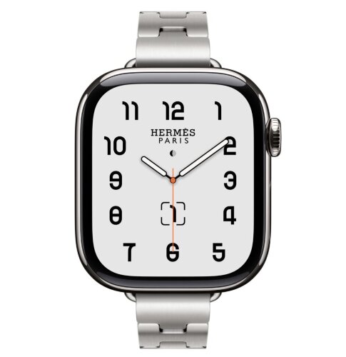 Apple Watch Hermes Series 12 42mm, блочный стальной тонкий браслет (S)