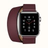 Apple Watch Series 4 Hermes, 40 мм, бордовый двойной кожаный ремешок, нержавеющая сталь, Cellular + GPS