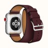 Apple Watch Series 4 Hermes, 40 мм, бордовый двойной кожаный ремешок, нержавеющая сталь, Cellular + GPS