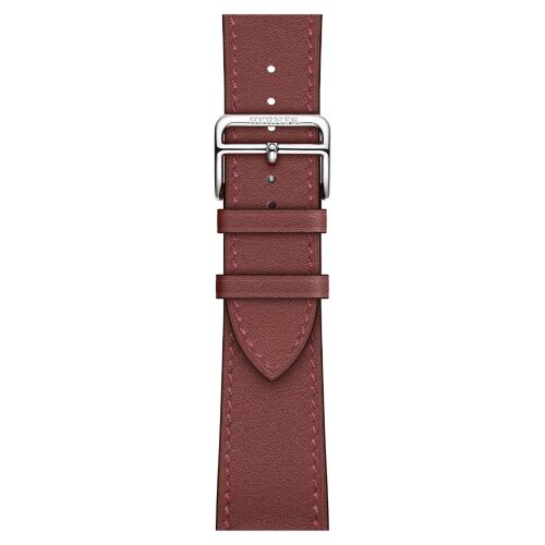 Apple Watch Hermes Series 11 42mm, классический кожаный темно-красный ремешок