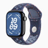 Apple Watch Series 11 42mm, Jet Black Aluminum Case with Nike Sport Band - Blue Ribbon