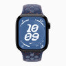 Apple Watch Series 11 42mm, Jet Black Aluminum Case with Nike Sport Band - Blue Ribbon