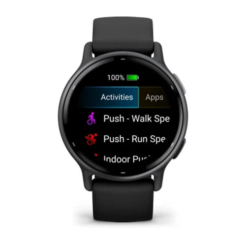 Умные часы Garmin Vivoactive 5 42mm, Slate Aluminum Bezel, Black Case, Silicone Band