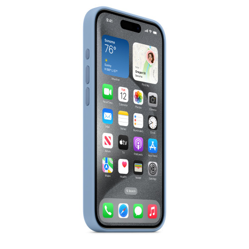 Силиконовый чехол для iPhone 15 Plus MagSafe - Зимний Синий (Winter Blue)