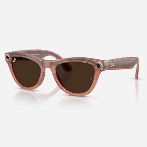 Ray-Ban Meta Gen 2 Skyler Transitions (прозрачные линзы с автозатемнением в коричневые, глянцевая персиковая оправа)