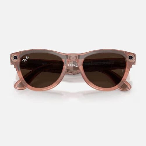 Ray-Ban Meta Gen 2 Skyler Transitions (прозрачные линзы с автозатемнением в коричневые, глянцевая персиковая оправа)