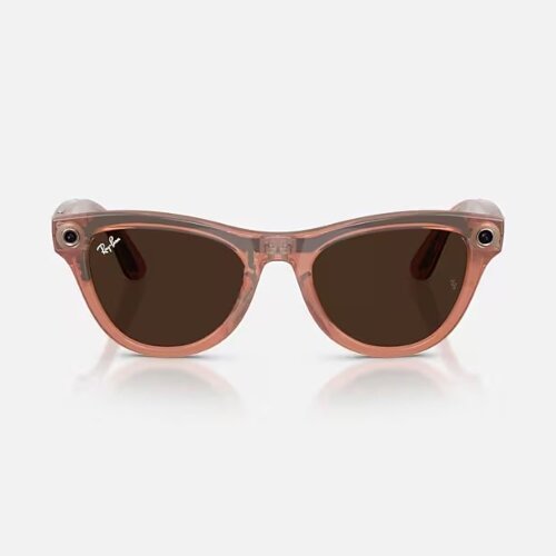 Ray-Ban Meta Gen 2 Skyler Transitions (прозрачные линзы с автозатемнением в коричневые, глянцевая персиковая оправа)