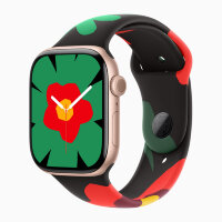 Apple Watch Series 10 46mm, Rose Gold Aluminum Case with Sport Band - Unity Bloom