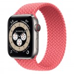Apple Watch Edition Series 6 Titanium 44mm, плетёный монобраслет розовый пунш