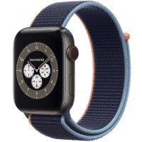 Apple Watch Edition Series 6 Titanium Space Black 44mm, спортивный браслет "тёмный ультрамарин"