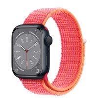 Apple Watch Series 8 41mm, Midnight Aluminum Case with Sport Loop - Red