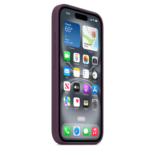 Силиконовый чехол для iPhone 16 с MagSafe - Plum (Бордовый)