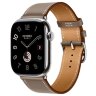 Apple Watch Hermes Series 12 46mm, классический кожаный светло-коричневый ремешок
