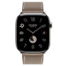 Apple Watch Hermes Series 12 46mm, классический кожаный светло-коричневый ремешок