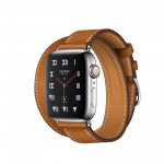 Apple Watch Series 4 Hermes, 40 мм, двойной кожаный коричневый ремешок, нержавеющая сталь, Cellular + GPS