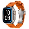 Apple Watch Ultra 2 Hermes 49mm Titanium, спортивный ремешок  Kilim оранжевый