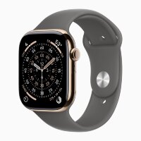 Apple Watch Series 11 46mm, Gold Titanium Case with Sport Band - Stone Gray