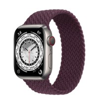 Apple Watch Series 7 41 мм, Titanium, плетеный монобраслет «Тёмная вишня»