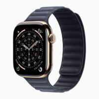 Apple Watch Series 11 42mm, Gold Titanium Case with Magnetic Link - Navy