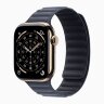 Apple Watch Series 11 42mm, Gold Titanium Case with Magnetic Link - Navy