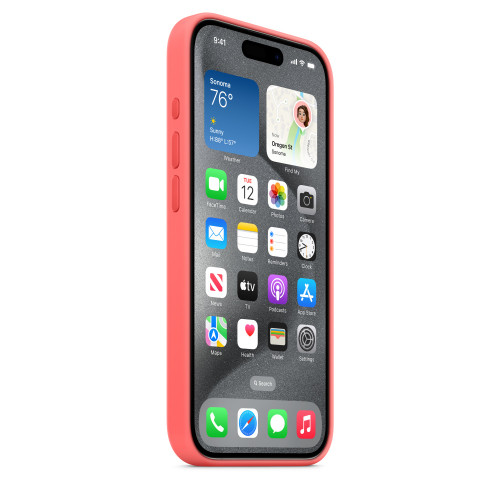 Силиконовый чехол для iPhone 15 Plus MagSafe - Гуава (Guava)