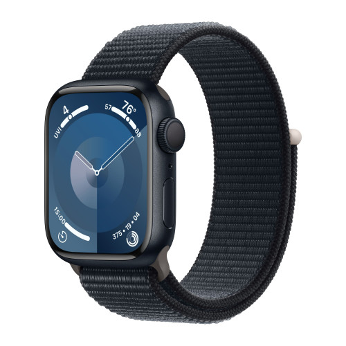 Apple Watch Series 9 45mm, Midnight Aluminum Case with Sport Loop - Midnight