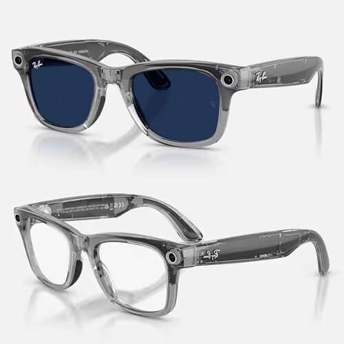 Ray-Ban Meta Gen 2 Wayfarer Transitions (прозрачная серая оправа, линзы прозрачные - сапфировый фотохром) M