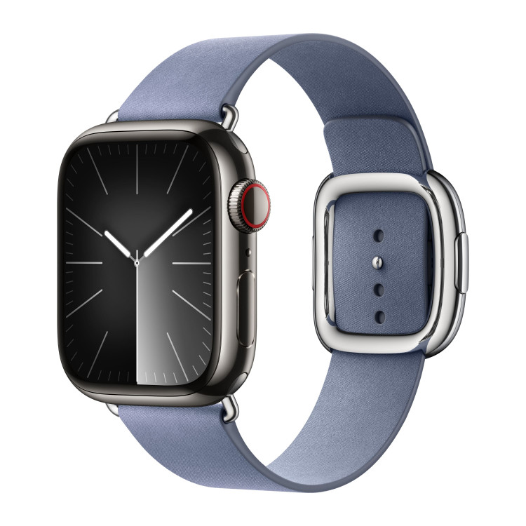 Apple Watch Series 9 41mm, Graphite Stainless Steel Case with Modern Buckle - Lavender Blue