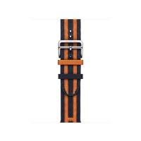 Ремешок Hermès для Apple Watch 42mm Rocabar Club — темно-синий / оранжевый (Bleu Nuit/Orange)