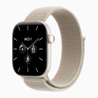 Apple Watch Series 12 42mm, Pearl White Ceramic Case with Sport Loop - Limestone