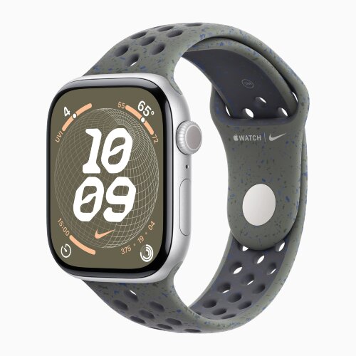 Apple Watch Series 10 42mm, Silver Aluminum Case with Nike Sport Band - Cargo Khaki