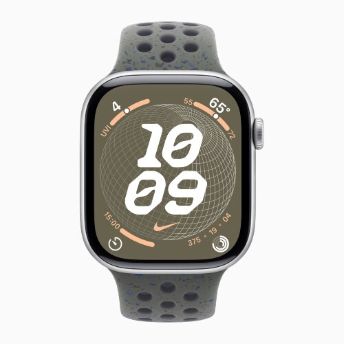Apple Watch Series 10 42mm, Silver Aluminum Case with Nike Sport Band - Cargo Khaki