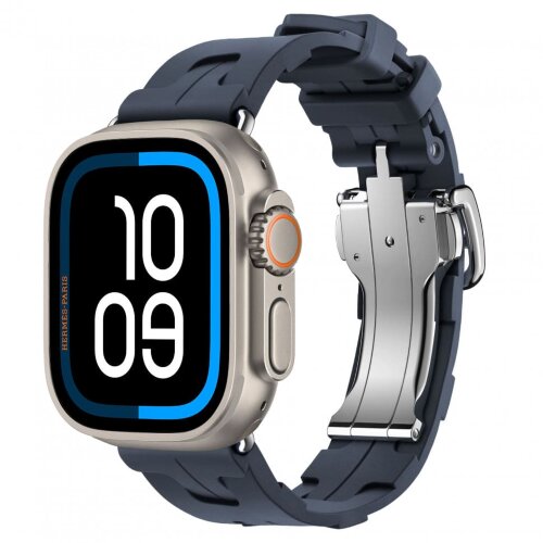 Apple Watch Ultra 2 Hermes 49mm Titanium, спортивный ремешок  Kilim синий