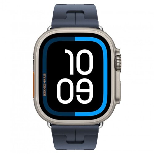 Apple Watch Ultra 2 Hermes 49mm Titanium, спортивный ремешок  Kilim синий