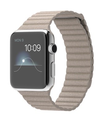 Часы Apple Watch 42mm / Кожаный магнитный ремешок бежевого цвета