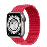 Apple Watch Series 7 41 мм, Titanium, плетеный монобраслет Красный