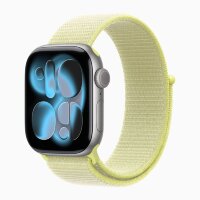 Apple Watch Series 11 46mm, Space Gray Aluminum Case with Sport Loop - Neon Yellow